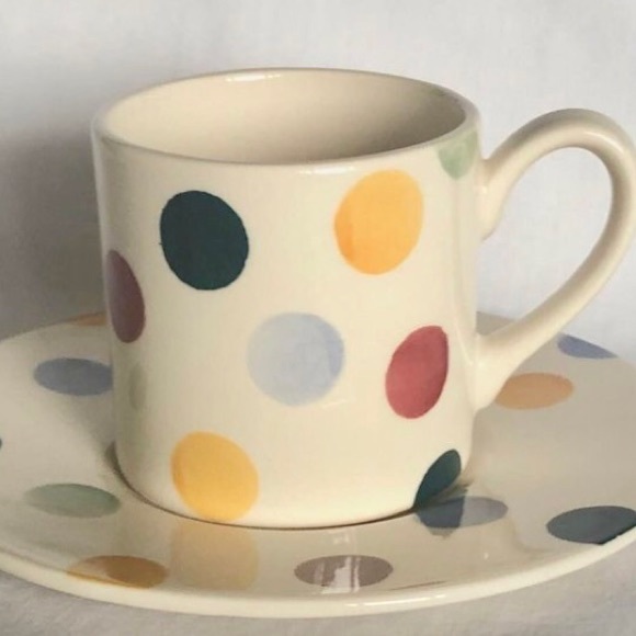 Emma Bridgewater Polka Dot Rare Espresso Cup Saucer Demitasse 25 Yr Anniversary - Picture 5 of 5